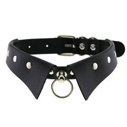 gothic leather collar choker