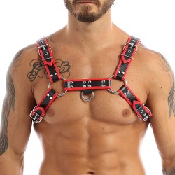 black with red edge chest harness