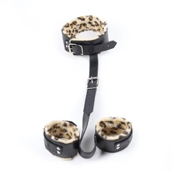 leopard print neck wrist restraint